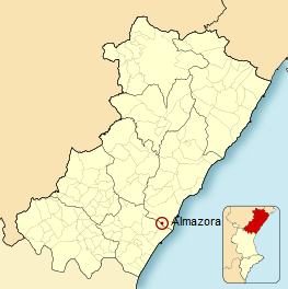 situaci&oacute;n de la ciudad de Almassora en la provincia