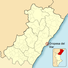 situaci&oacute;n de la ciudad de Orpesa en la provincia