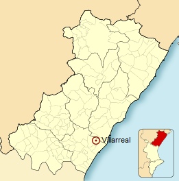 situaci&oacute;n de la ciudad de Vila-real en la provincia